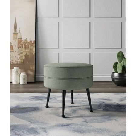 Manhattan Comfort Bailey Ottoman in Sage Green with Black Feet OT003-SGB